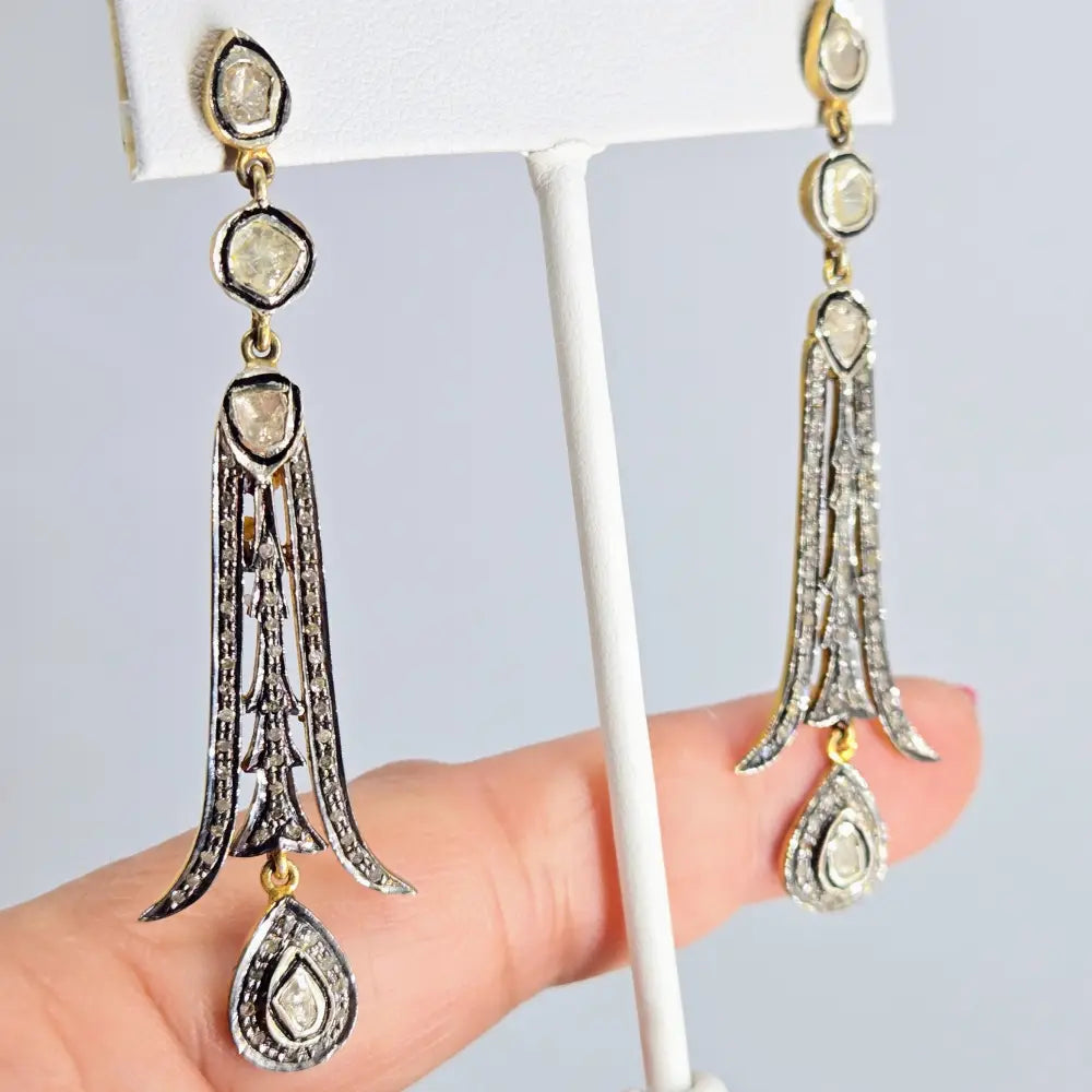 ?EMpire State’ 2.75’’ Earrings - Diamonds Sterling