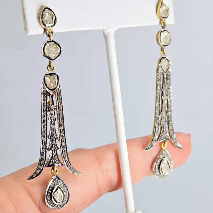 ?EMpire State’ 2.75’’ Earrings - Diamonds Sterling