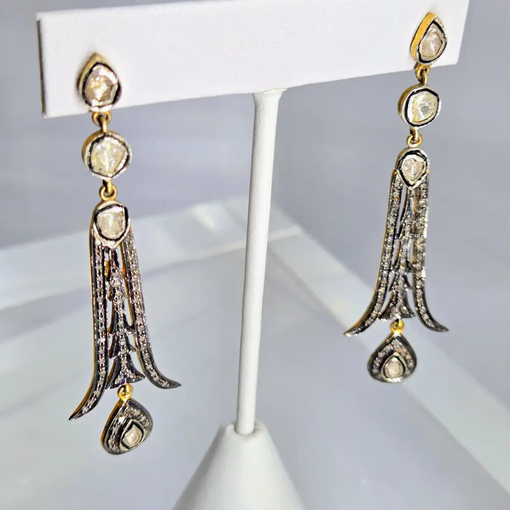 ?EMpire State’ 2.75’’ Earrings - Diamonds Sterling