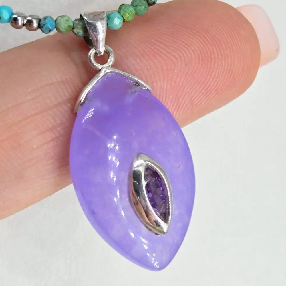 ?ENchanted Garden’ 16’’ - 18’’ Pendant Necklace - Turquoise Amethyst Jade Sterling