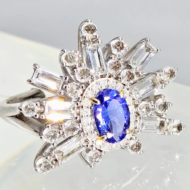 ?EStrella Violeta’ Sz 7 Ring - Tanzanite Diamonds Sapphire Topaz Anti-tarnish Sterling