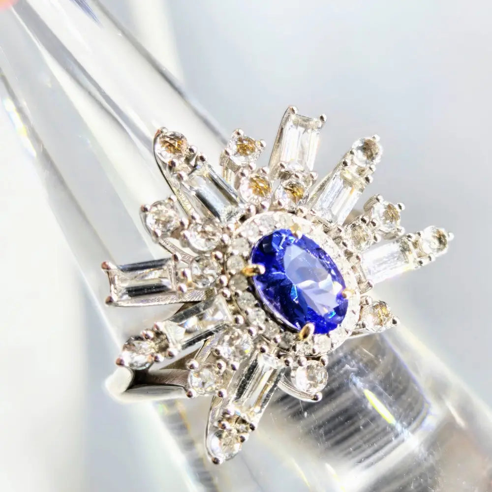 ?EStrella Violeta’ Sz 7 Ring - Tanzanite Diamonds Sapphire Topaz Anti-tarnish Sterling