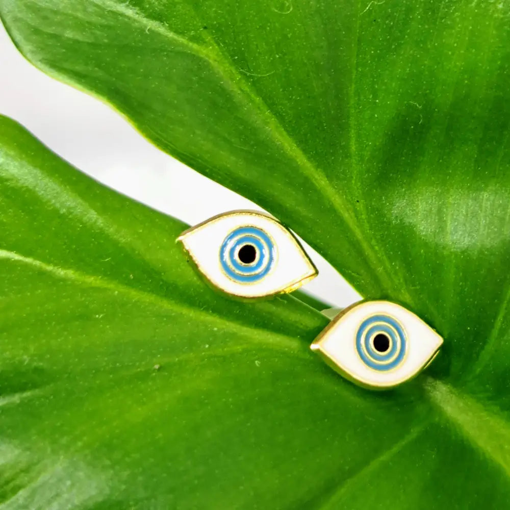 ?EVil Eye Studs’ 1/8’’ Earrings - Enamel 14k Gold