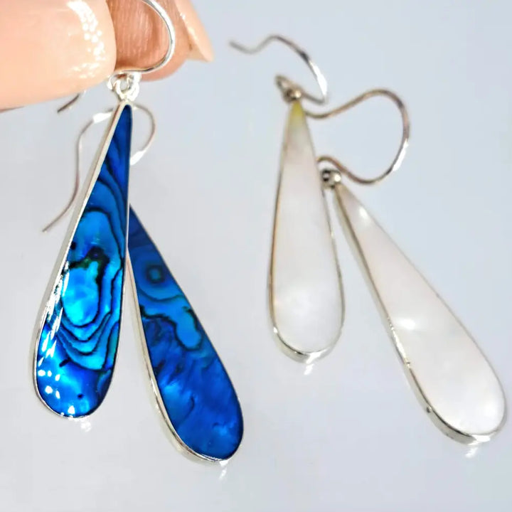 ?EXclamation #2!’ 2’’ Earrings - Mother of Pearl Sterling