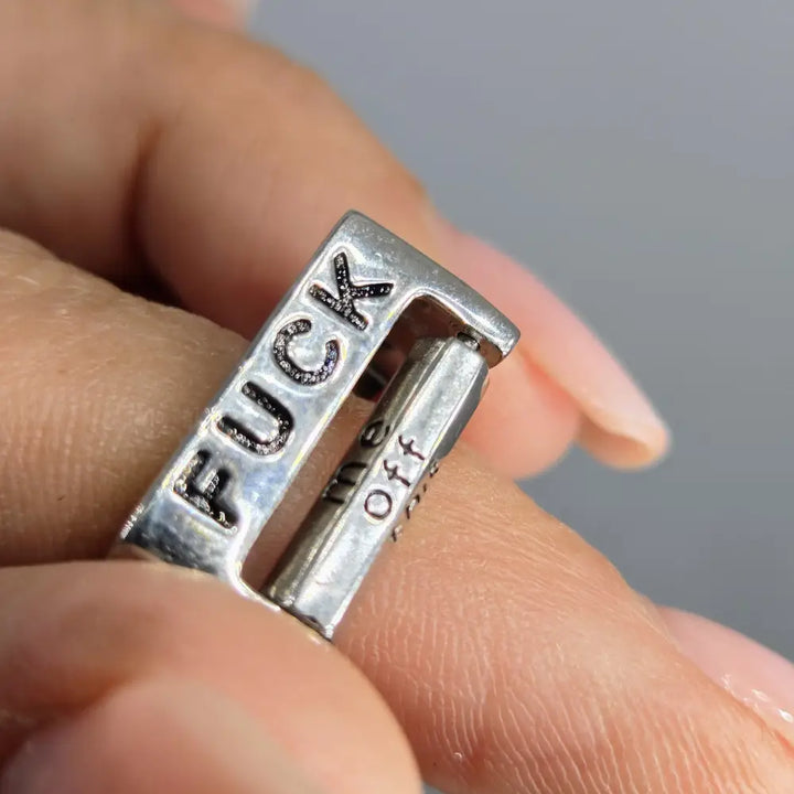 ?F*ck It’ Adj Sz Ring - Sterling Silver (comes with Lighted Display Box)