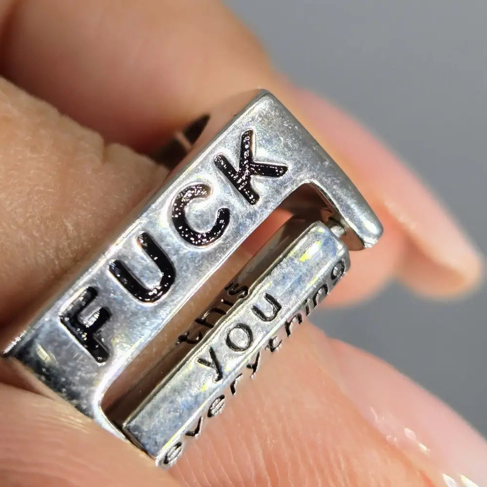 ?F*ck It’ Adj Sz Ring - Sterling Silver (comes with Lighted Display Box)
