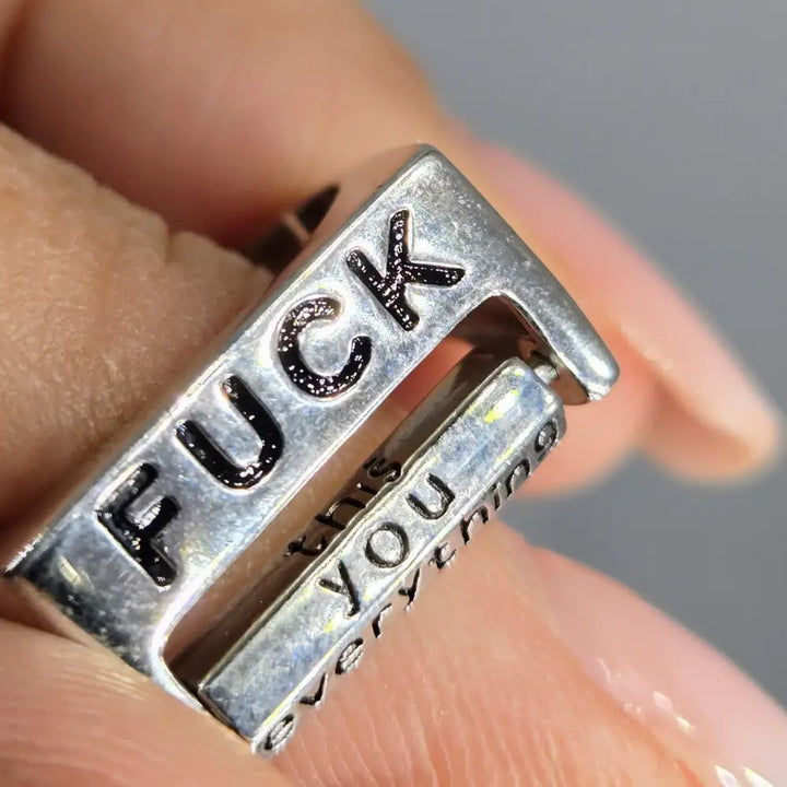 ?F*ck It’ Adj Sz Ring - Sterling Silver (comes with Lighted Display Box)