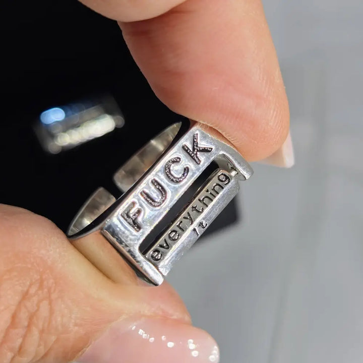 ?F*ck It’ Adj Sz Ring - Sterling Silver (comes with Lighted Display Box)