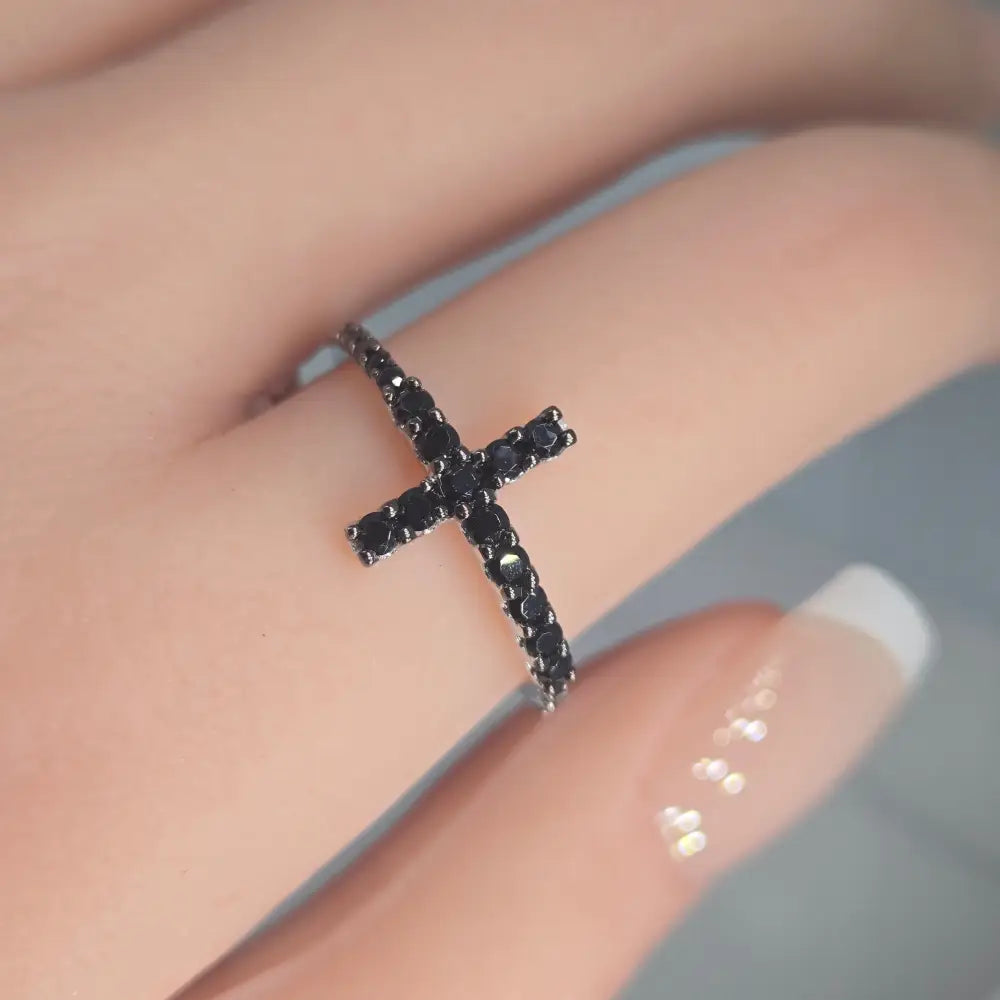 ?FAith’ Pavé Zircon Cross Band Ring - Key West Local Luxe