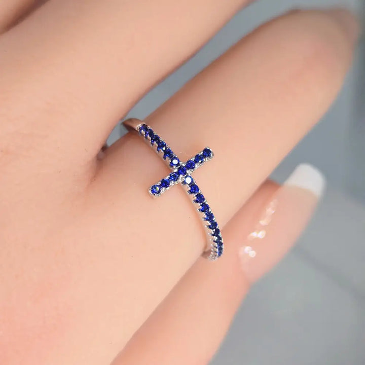 ?FAith’ Pavé Zircon Cross Band Ring - Key West Local Luxe