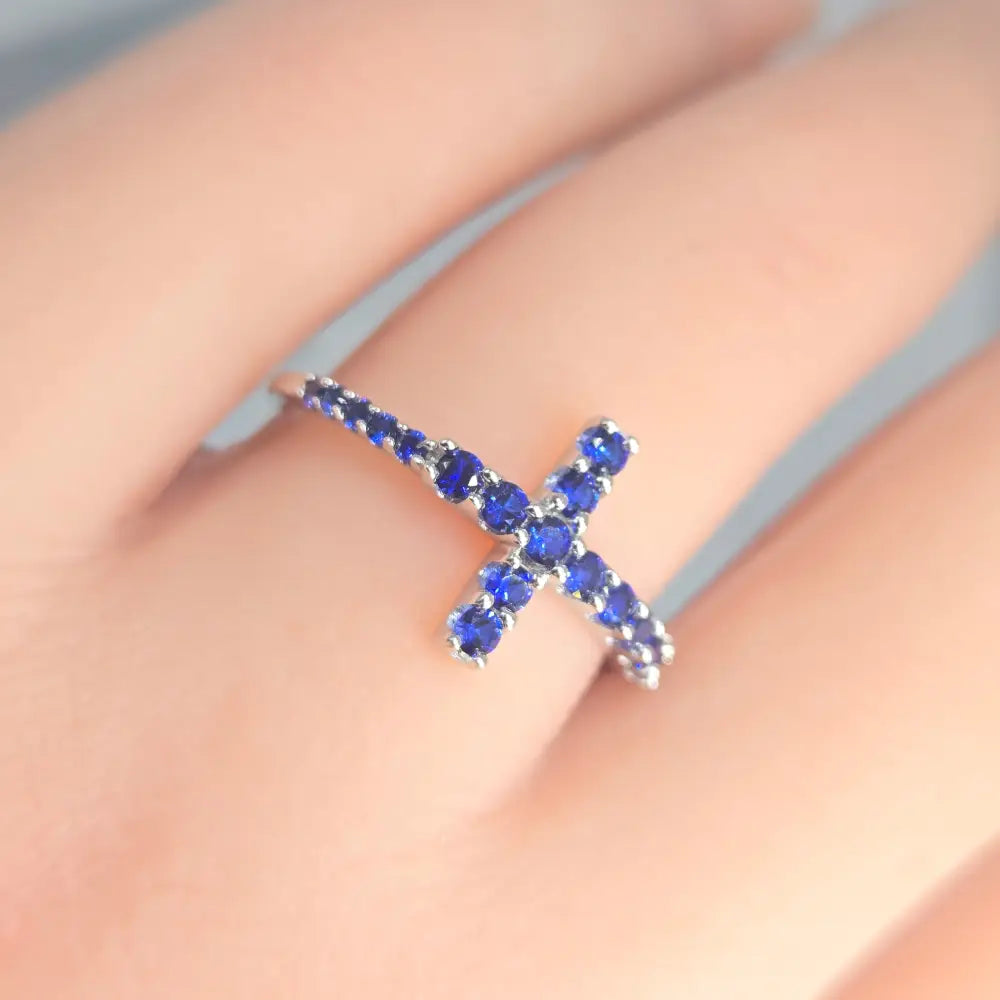 ?FAith’ Pavé Zircon Cross Band Ring - Key West Local Luxe