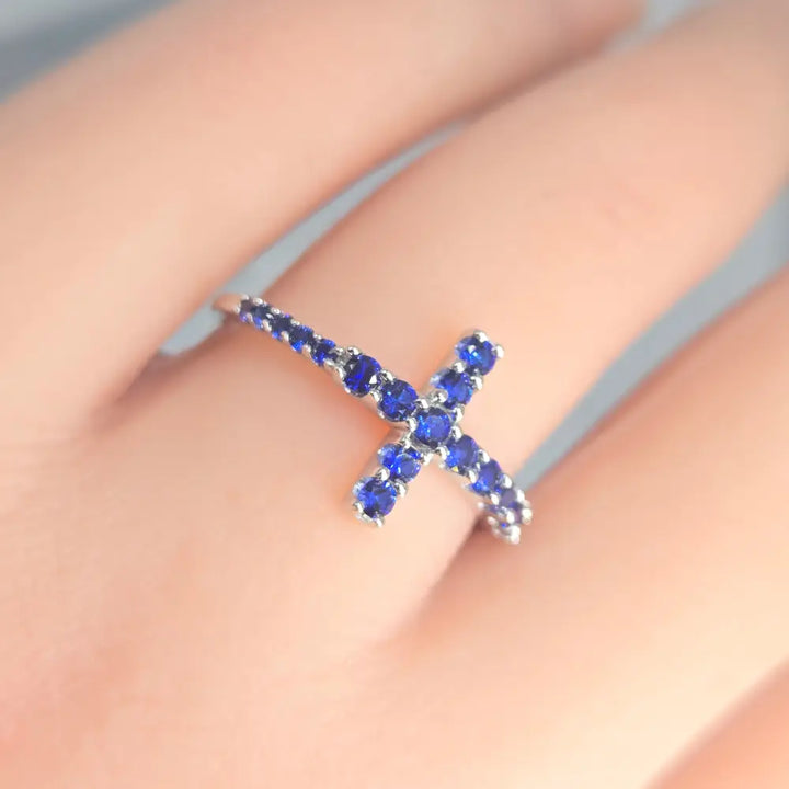 ?FAith’ Pavé Zircon Cross Band Ring - Key West Local Luxe