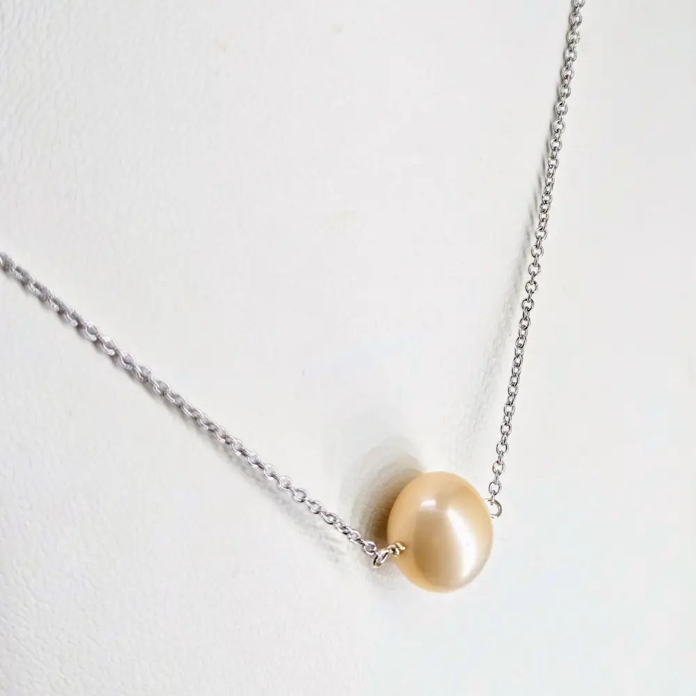 ???floating’ Pearl’ Pendant Necklace - Pearl Anti-tarnish Sterling
