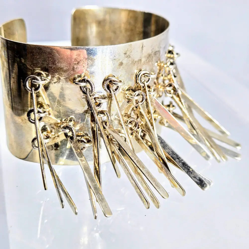 Fringe Cuff Bracelet Oxidized Sterling