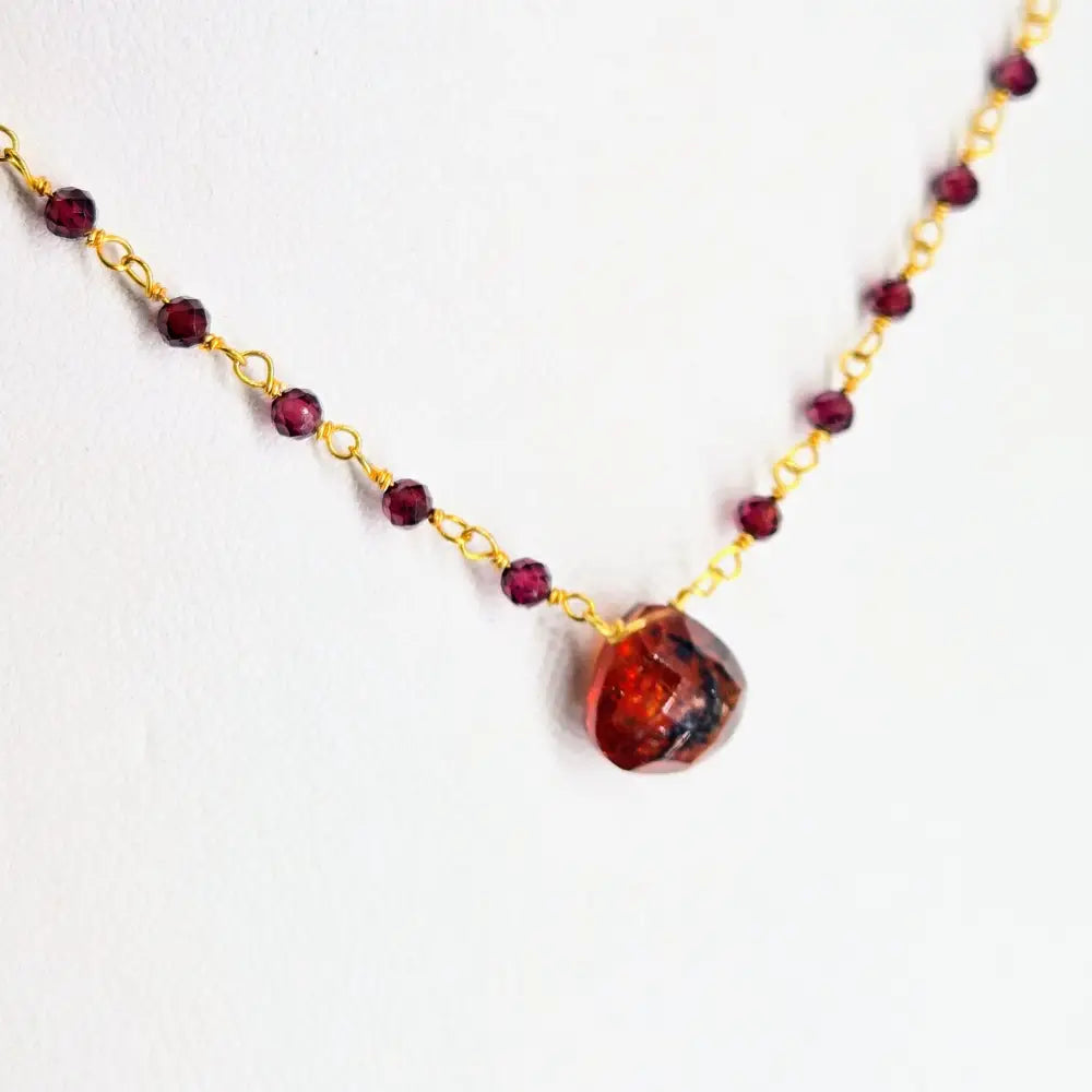 ?GEm Candies’ 16’’ - 18’’ Necklaces - Labradorite Amethyst or Garnet Gold-plated Brass - Necklace