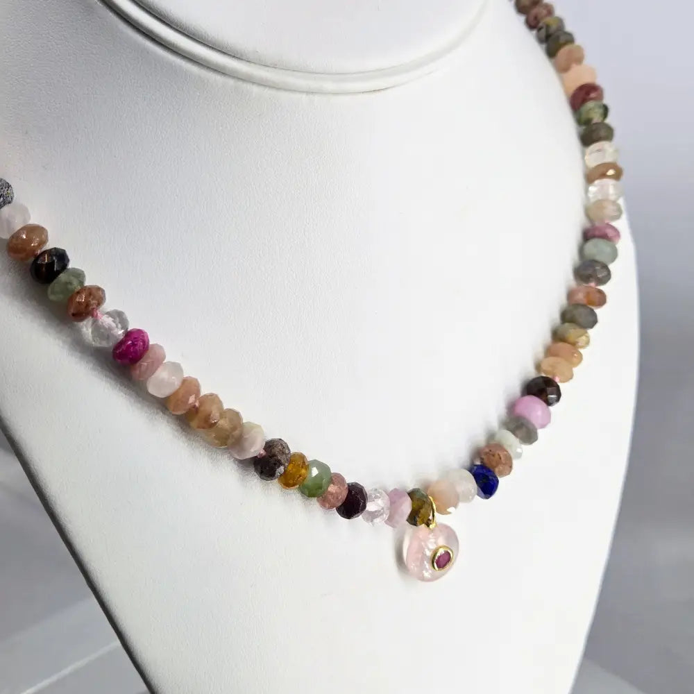 ?GEm Candy Necklace #40’’ 18’’ - 20’’ Pendant - Mixed Gems Sterling