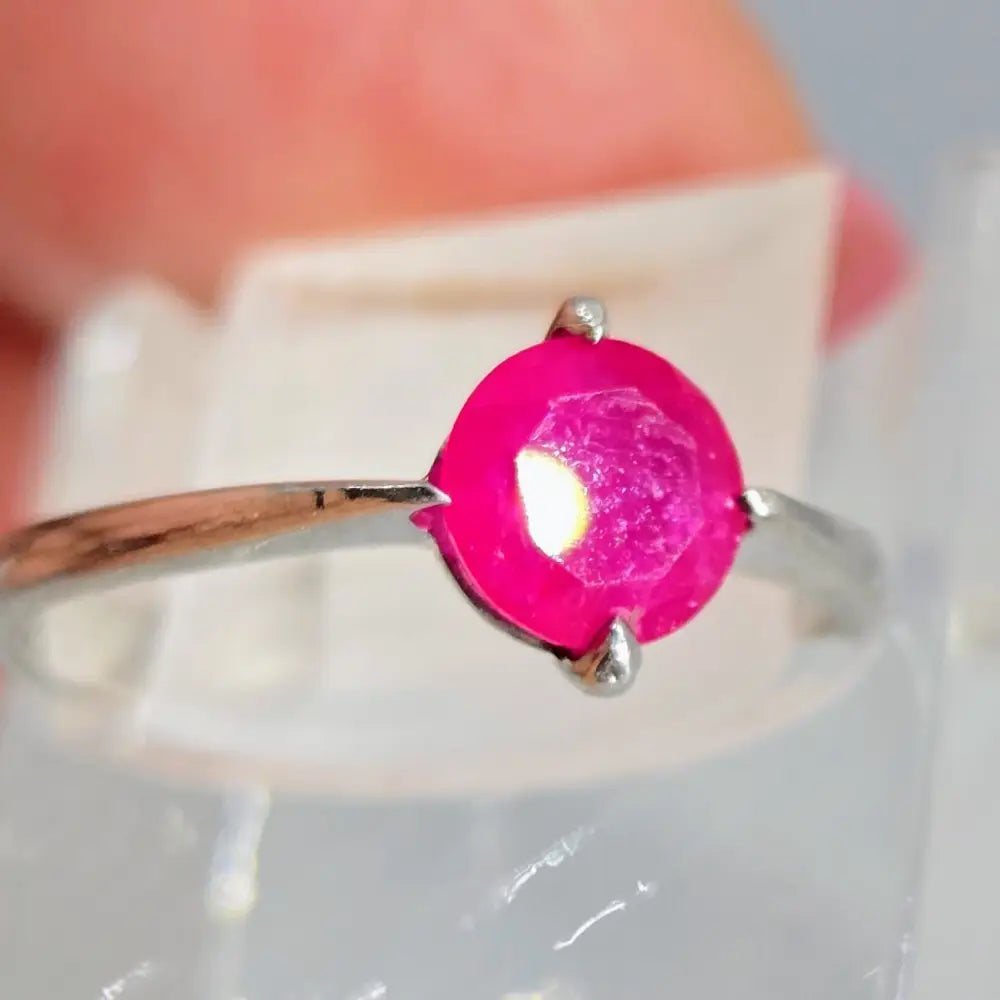 ?GEm Pop’ Rings - Ruby Anti-tarnish Sterling - Faceted Sz 6 - Ring