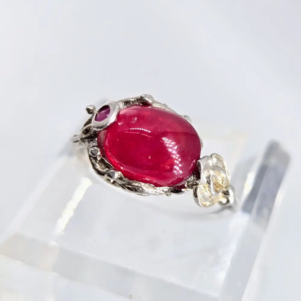 ?GEm Pop’ Rings - Ruby Anti-tarnish Sterling - Jelly Roll Sz 6.25 - Ring