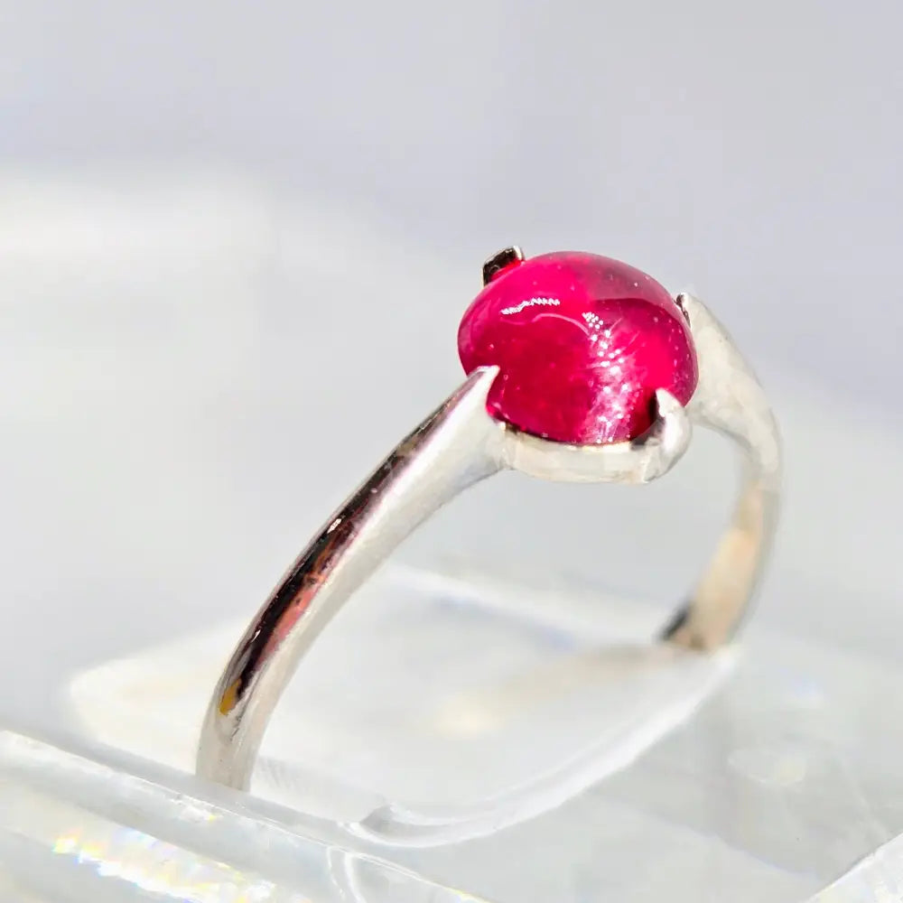 ?GEm Pop’ Rings - Ruby Anti-tarnish Sterling - Smooth Sz 6 - Ring