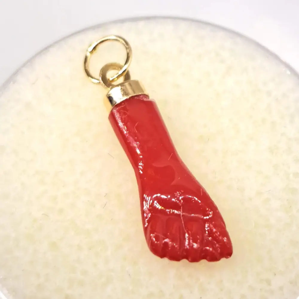 Outlet ?Girl Power!’ 1’’ Figa Pendant Charm - Coral 14k Gold