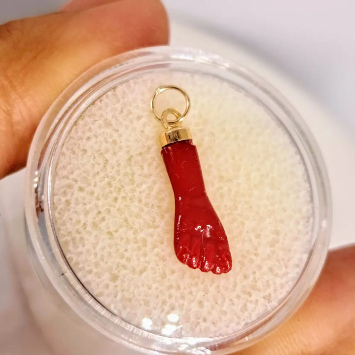 Outlet ?Girl Power!’ 1’’ Figa Pendant Charm - Coral 14k Gold