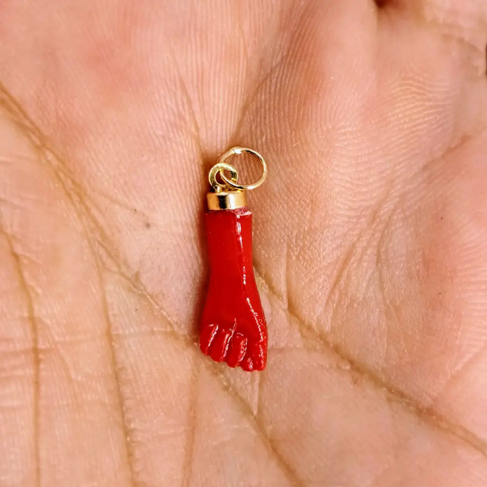 Outlet ?Girl Power!’ 1’’ Figa Pendant Charm - Coral 14k Gold