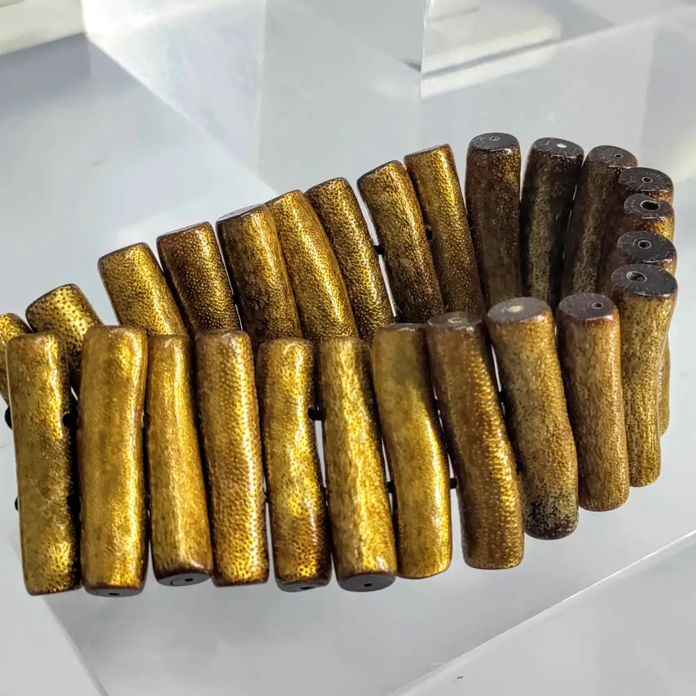 ?GOlden Ladder’ Bracelet - Natural Ethical Golden Coral Elastic