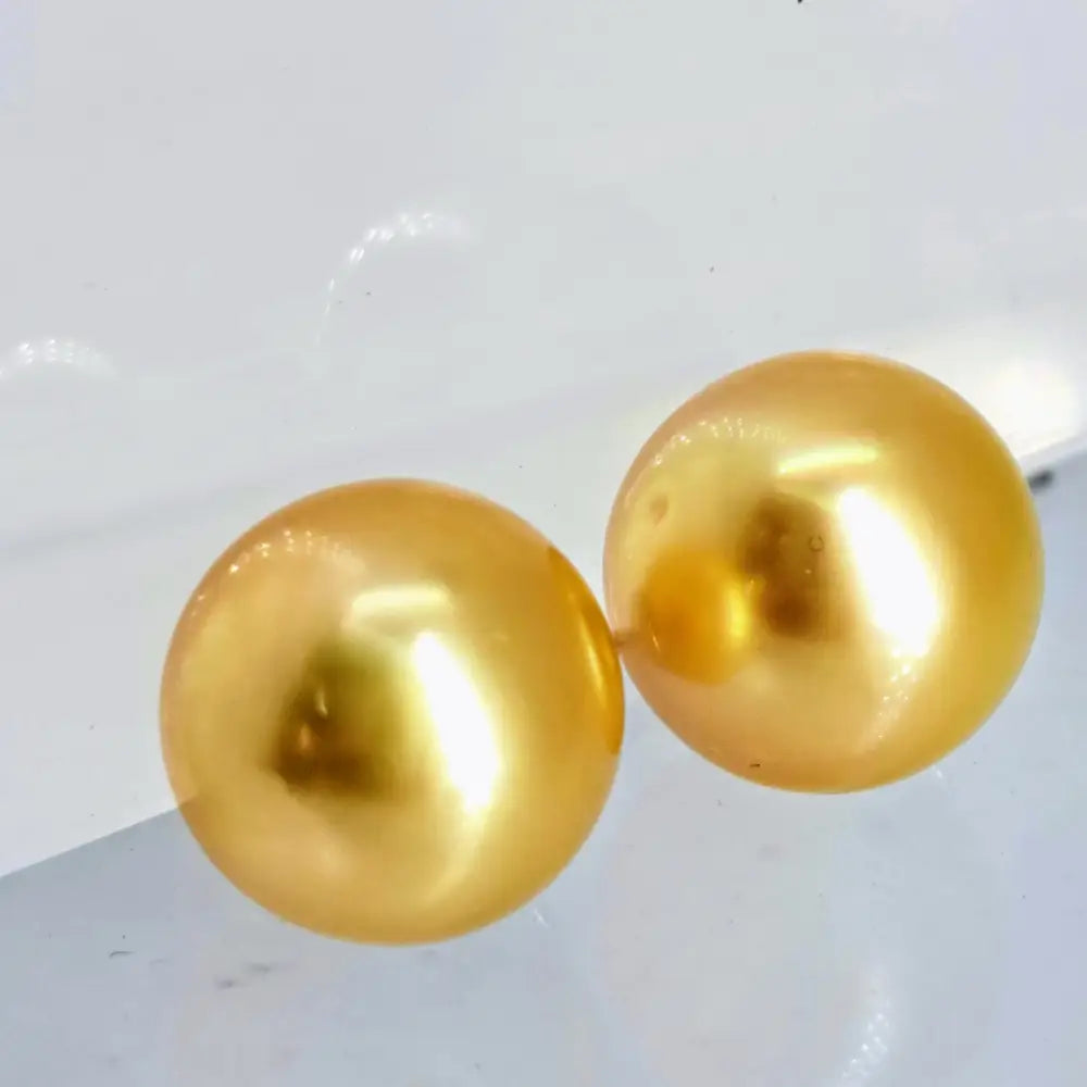 Outlet ?Goldens’ 13mm Stud Earrings - South Sea Golden Pearls (specialty Backs Included)