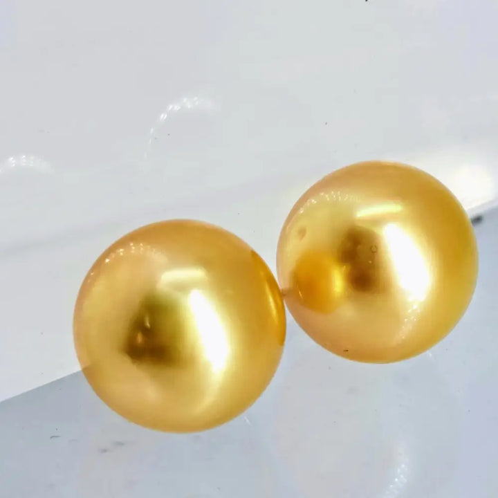 Outlet ?Goldens’ 13mm Stud Earrings - South Sea Golden Pearls (specialty Backs Included)