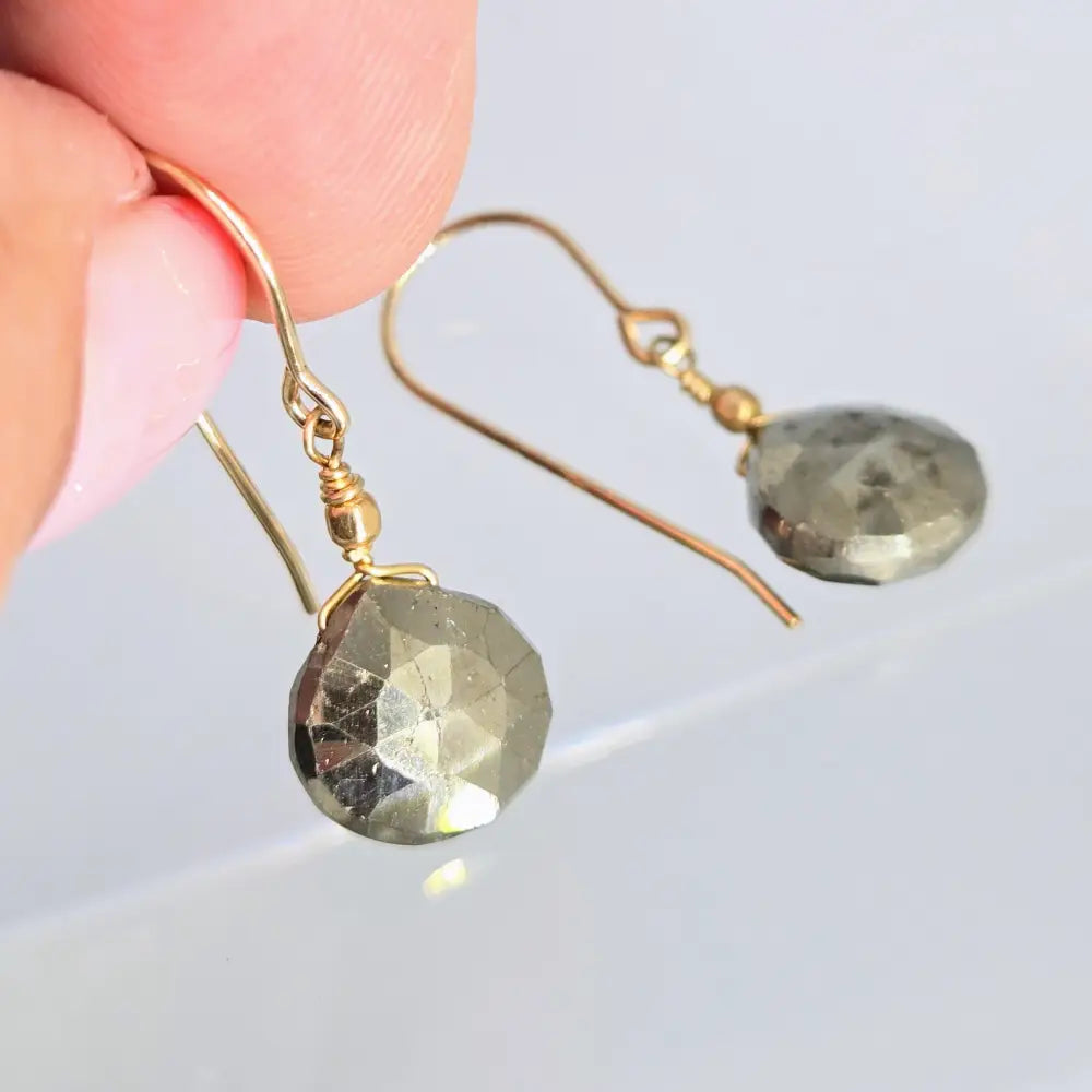 Goldies 1’’ Earrings - Pyrite Gold Filled