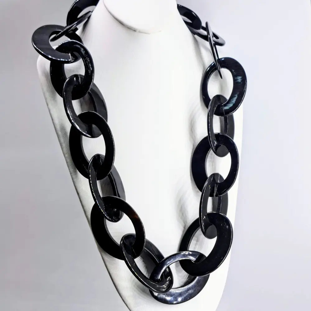 Outlet ?Googly Eyes’ Necklace - Carved Horn Links - Appx. 30’’