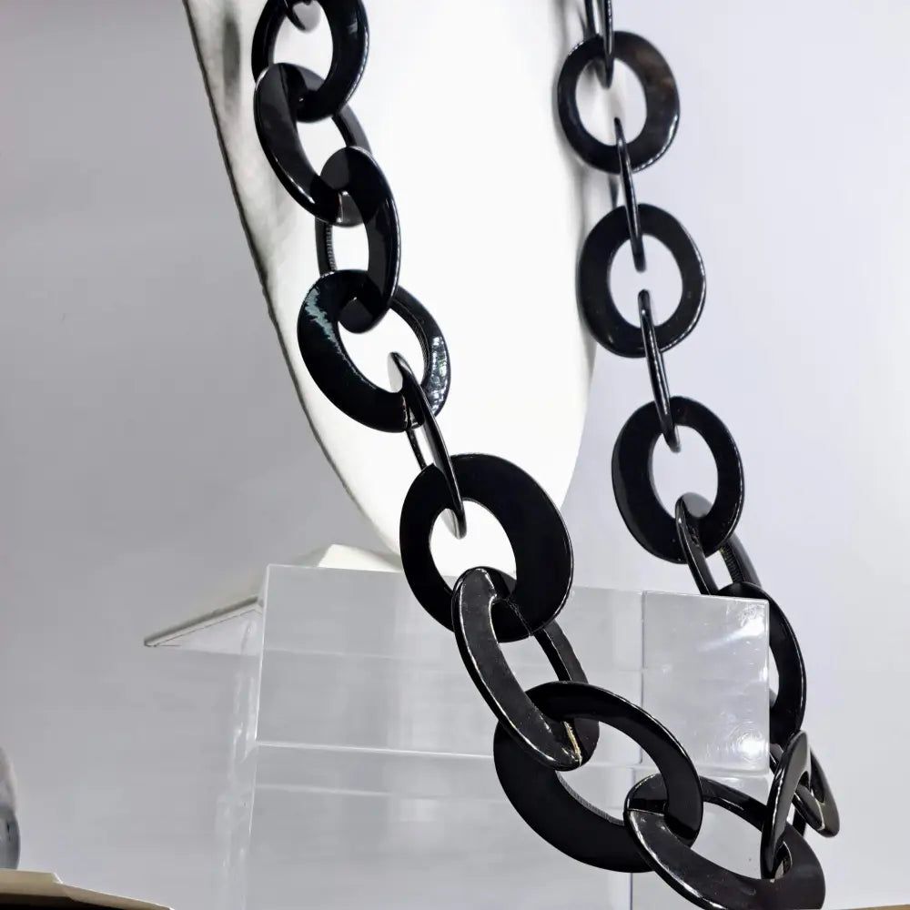 Outlet ?Googly Eyes’ Necklace - Carved Horn Links - Appx. 44’’