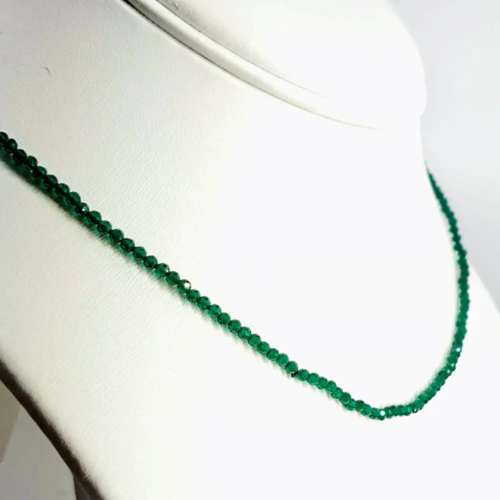 ?GReen Sparkle’ 16’’ - 18’’ Necklace - Onyx Sterling