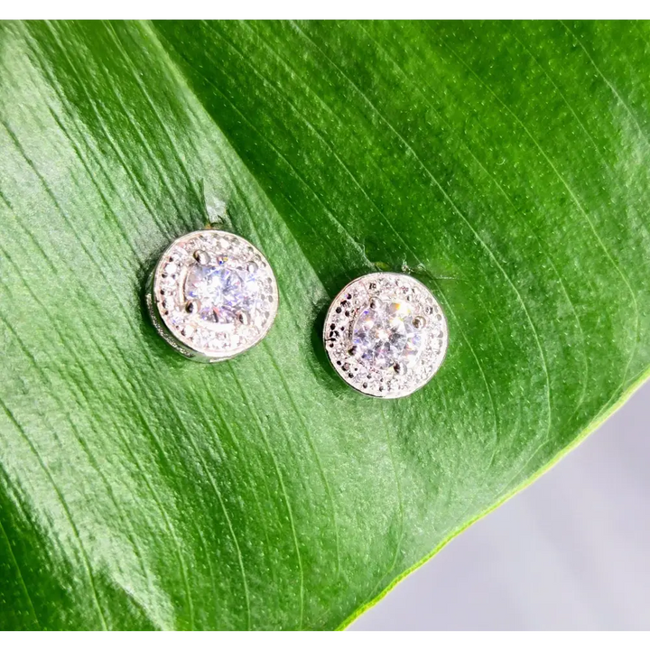 ?HAlo’ Brilliant Cut Moissanite Stud Earrings - Key West Local Luxe