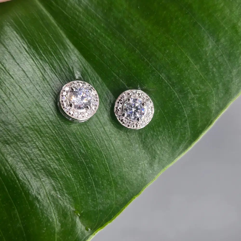 "Halo" Brilliant Cut Moissanite Stud Earrings | Key West Local Luxe