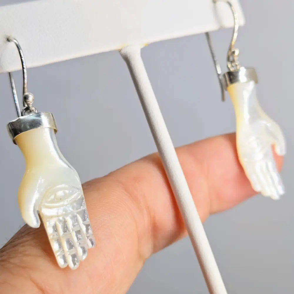 ?HAnds of Fatima’ 2’’ Earrings - South Sea Mother of Pearl Sterling