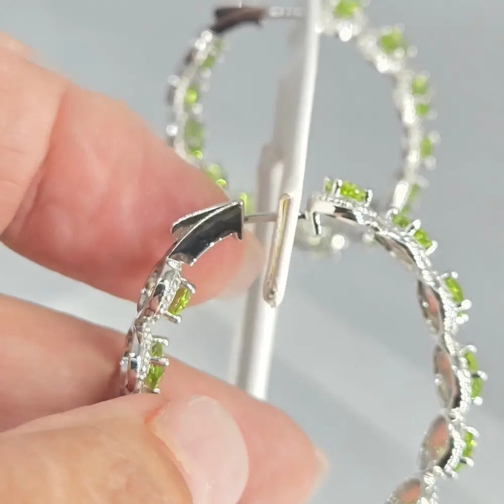 ?HAppy Hoops’ Prong-set Peridot Hoop Earrings - Key West Local Luxe