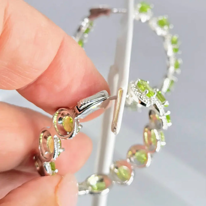 ?HAppy Hoops’ Prong-set Peridot Hoop Earrings - Key West Local Luxe