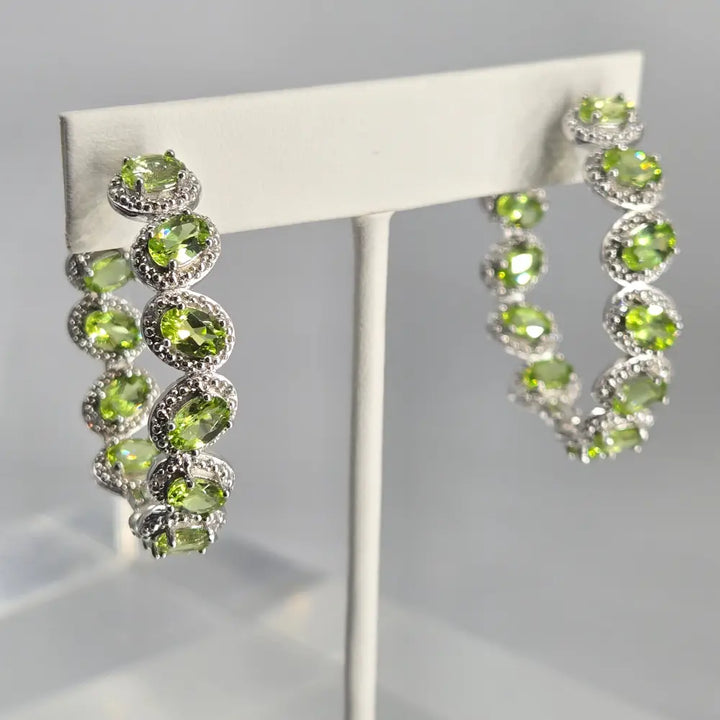 ?HAppy Hoops’ Prong-set Peridot Hoop Earrings - Key West Local Luxe