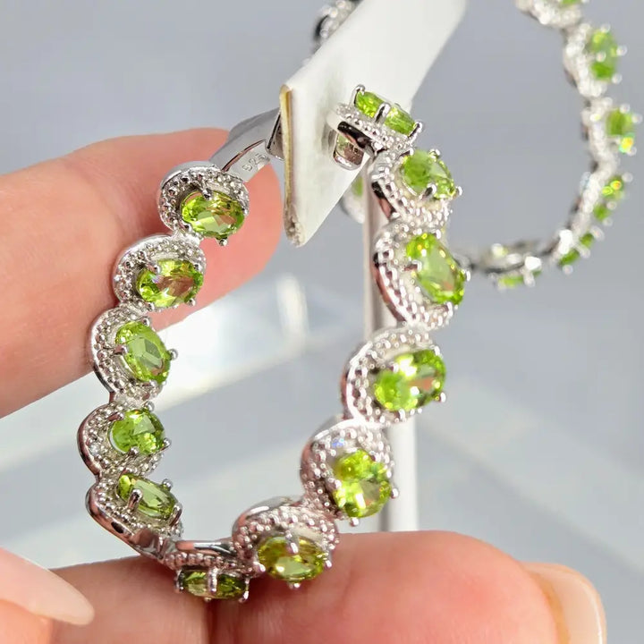 ?HAppy Hoops’ Prong-set Peridot Hoop Earrings - Key West Local Luxe