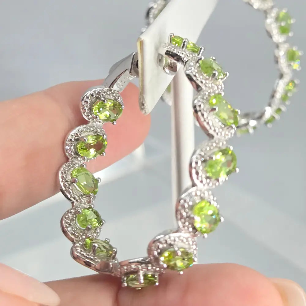?HAppy Hoops’ Prong-set Peridot Hoop Earrings - Key West Local Luxe