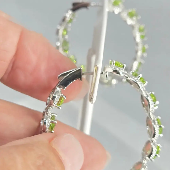 ?HAppy Hoops’ Prong-set Peridot Hoop Earrings - Key West Local Luxe