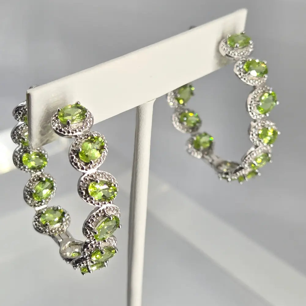 ?HAppy Hoops’ Prong-set Peridot Hoop Earrings - Key West Local Luxe