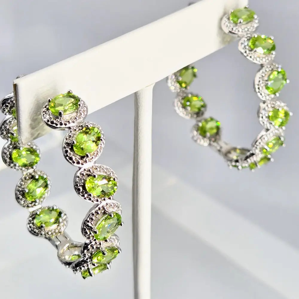 ?HAppy Hoops’ Prong-set Peridot Hoop Earrings - Key West Local Luxe