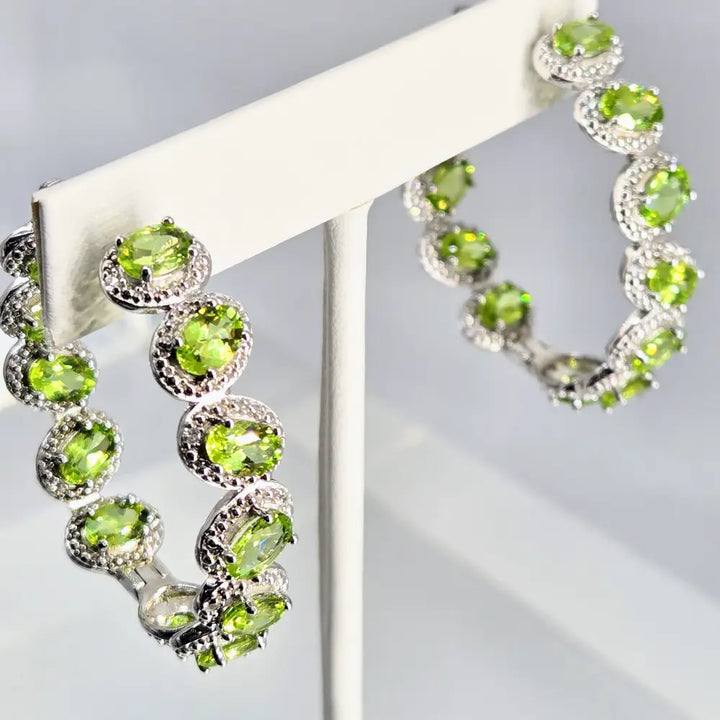 ?HAppy Hoops’ Prong-set Peridot Hoop Earrings - Key West Local Luxe