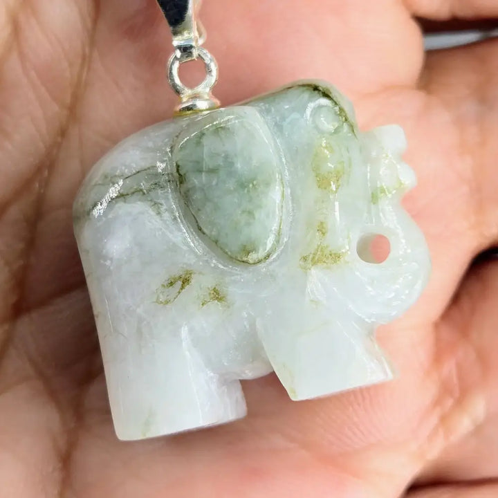 ?HArry Elephante’ Pendant/necklace - Jade Labradorite Sterling Gold - Necklace