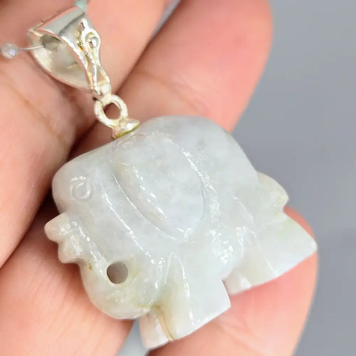 ?HArry Elephante’ Pendant/necklace - Jade Labradorite Sterling Gold - Necklace
