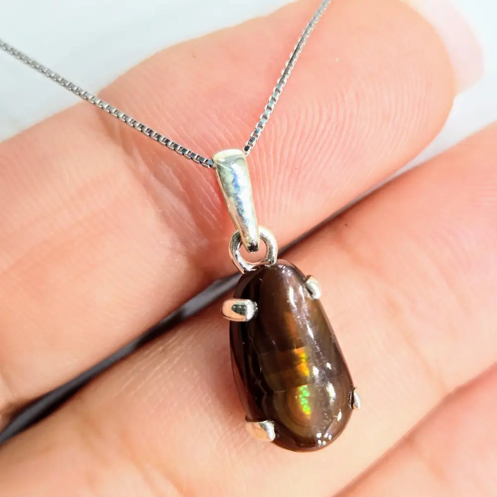 ?HEarts Afire’ Pendant Necklace - Mexican Fire Agate Sterling