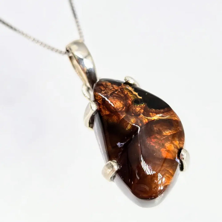 ?HEarts Afire’ Pendant Necklace - Mexican Fire Agate Sterling