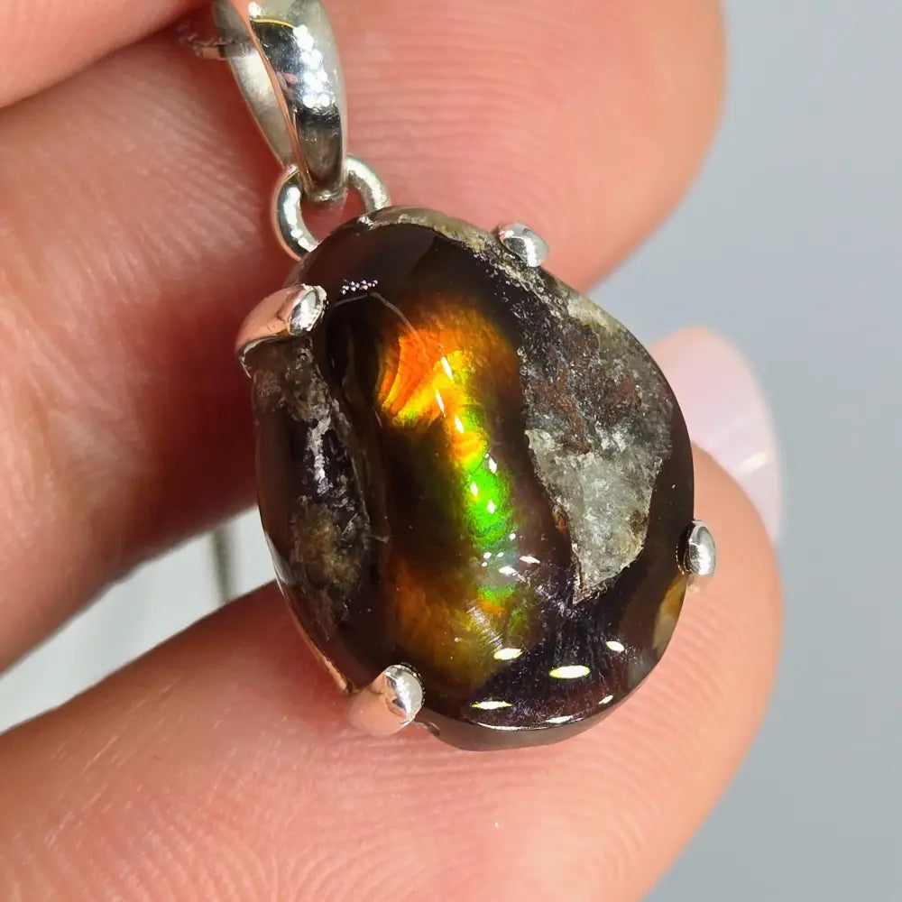 ?HEarts Afire’ Pendant Necklace - Mexican Fire Agate Sterling